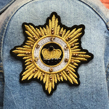 Load image into Gallery viewer, Crown  Handmade Crystal Rhinestone and Embroidered Appliqué Patch
