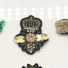 Load image into Gallery viewer, 2  Handmade 3d Crystal Sequin Embellished Bee Patch Applique
