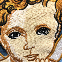 Load image into Gallery viewer, Very Large Tapestry Cherub &amp; Crown Embroidered Dg Devotion Applique Patch

