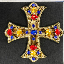 Load image into Gallery viewer, Cross  Embellished with Rhinestones and Crystals Applique Patch
