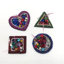 Load image into Gallery viewer, Handmade Crystal Beaded Shapes Applique Patch
