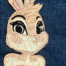 Load image into Gallery viewer, Large Pink Bunny Rabbit In Embroidered and sequin Dress Applique  Patch

