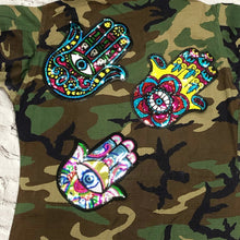 Load image into Gallery viewer, Khamsa Hamsa Hand of Fatima Sequin Eye Applique Patch
