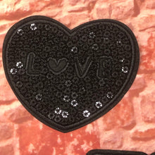 Load image into Gallery viewer, Black Love Heart Patch Iron  or Sew on With  Letters
