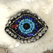 Load image into Gallery viewer, Evil Eye Blue  Crystal Embellished Appliqué Patches Blue
