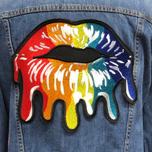 Load image into Gallery viewer, Lips Embroidered Dripping Applique Patch
