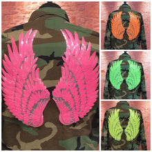 Load image into Gallery viewer, Fluorescent  Sequin Angel Wings Applique Patch
