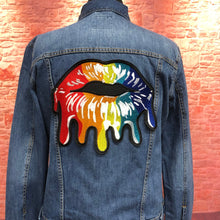 Load image into Gallery viewer, Lips Embroidered Dripping Applique Patch
