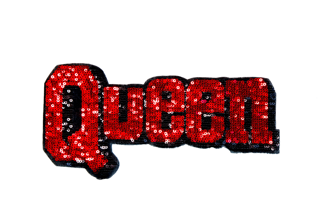 Red Queen Sequin Letters Applique Patch