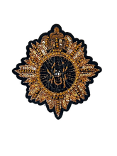 Load image into Gallery viewer, 2 Handmade Gold Beaded Spider Medal Applique Patch
