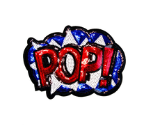 Load image into Gallery viewer, Large Sequin Pow or Pop Applique Patch
