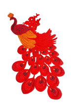 Load image into Gallery viewer, Embroidery on lace Peacock  Applique  Patch
