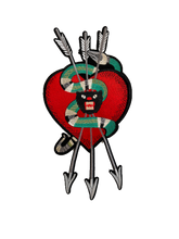 Load image into Gallery viewer, Heart with Green Snake and Arrows Applique Patch
