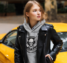 Load image into Gallery viewer, Embroidered Biker Skull Applique Patch
