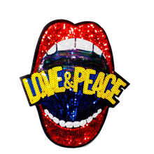 Load image into Gallery viewer, Mouth Tongue Love and Peace Applique Patch
