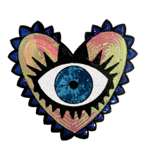 Load image into Gallery viewer, Large Sequin Evil Eye  Appliqué Patch
