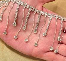 Load image into Gallery viewer, Crystal Rhinestone Tassel Trim  Fringe
