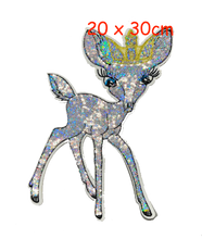 Load image into Gallery viewer, Hologram Silver Deer Sequin  Applique Patch
