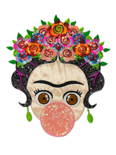 Load image into Gallery viewer, Large Embroidered and Sequin  Frida Kahlo Applique Patch
