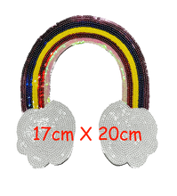 Load image into Gallery viewer, Sequin Rainbow  Applique Patch
