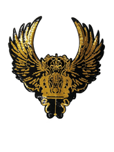 Load image into Gallery viewer, XL Angel Sequin Gold &amp;  Black  Wings Applique Patch

