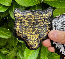 Load image into Gallery viewer, Small Sequin Tiger Head Applique Patch
