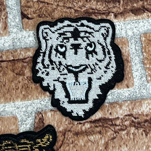 Load image into Gallery viewer, Small Sequin Tiger Head Applique Patch

