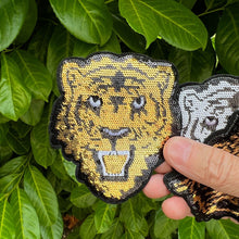 Load image into Gallery viewer, Small Sequin Tiger Head Applique Patch
