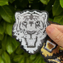 Load image into Gallery viewer, Small Sequin Tiger Head Applique Patch
