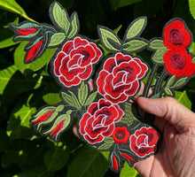 Load image into Gallery viewer, Red Flower  Applique Patch
