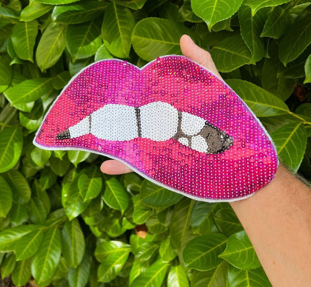 Sequin Lips Applique Patch