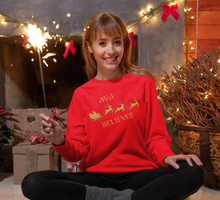 Load image into Gallery viewer, I Believe Christmas Glitter Iron On Transfer
