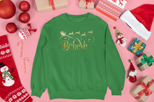Load image into Gallery viewer, Believe Christmas Glitter Iron On Transfer
