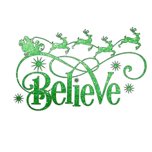 Load image into Gallery viewer, Believe Christmas Glitter Iron On Transfer
