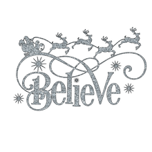 Load image into Gallery viewer, Believe Christmas Glitter Iron On Transfer
