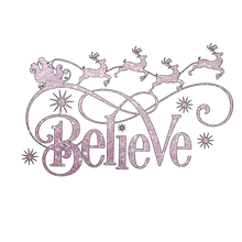 Load image into Gallery viewer, Believe Christmas Glitter Iron On Transfer
