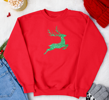 Load image into Gallery viewer, Christmas Reindeer Glitter Iron On Transfer

