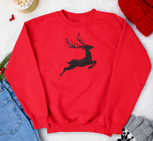 Load image into Gallery viewer, Christmas Reindeer Glitter Iron On Transfer
