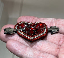 Load image into Gallery viewer, Love Heart With Crystal  and Rhinestones Appliqué Patches
