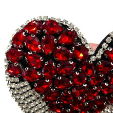 Load image into Gallery viewer, Large Love Heart Crystal &amp; Rhinestone Applique Patch
