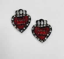 Load image into Gallery viewer, Handmade Crystal Rhinestone and Embroidered Love Heart Appliqué  Patch
