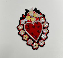 Load image into Gallery viewer, Heart  Shaped Embroidery &amp; Rhinestone  Applique Patch

