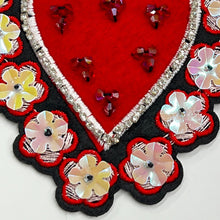 Load image into Gallery viewer, Heart  Shaped Embroidery &amp; Rhinestone  Applique Patch
