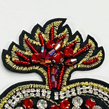 Load image into Gallery viewer, Crystal and Sequin Beaded Heart  Applique Patch
