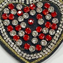 Load image into Gallery viewer, Crystal and Sequin Beaded Heart  Applique Patch
