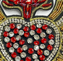 Load image into Gallery viewer, Embellished Love heart  Delicate Embroidered Bead Rhinestones Handmade Applique Patch
