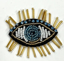 Load image into Gallery viewer, Beaded Evil Eye With Lashes  Embellished Appliqué Patches
