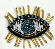 Load image into Gallery viewer, Beaded Evil Eye With Lashes  Embellished Appliqué Patches
