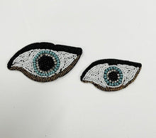 Load image into Gallery viewer, Evil Eye Handmade Crystal and Pearl  Embellished Applique Patch
