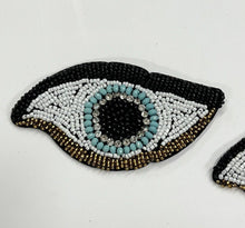 Load image into Gallery viewer, Evil Eye Handmade Crystal and Pearl  Embellished Applique Patch
